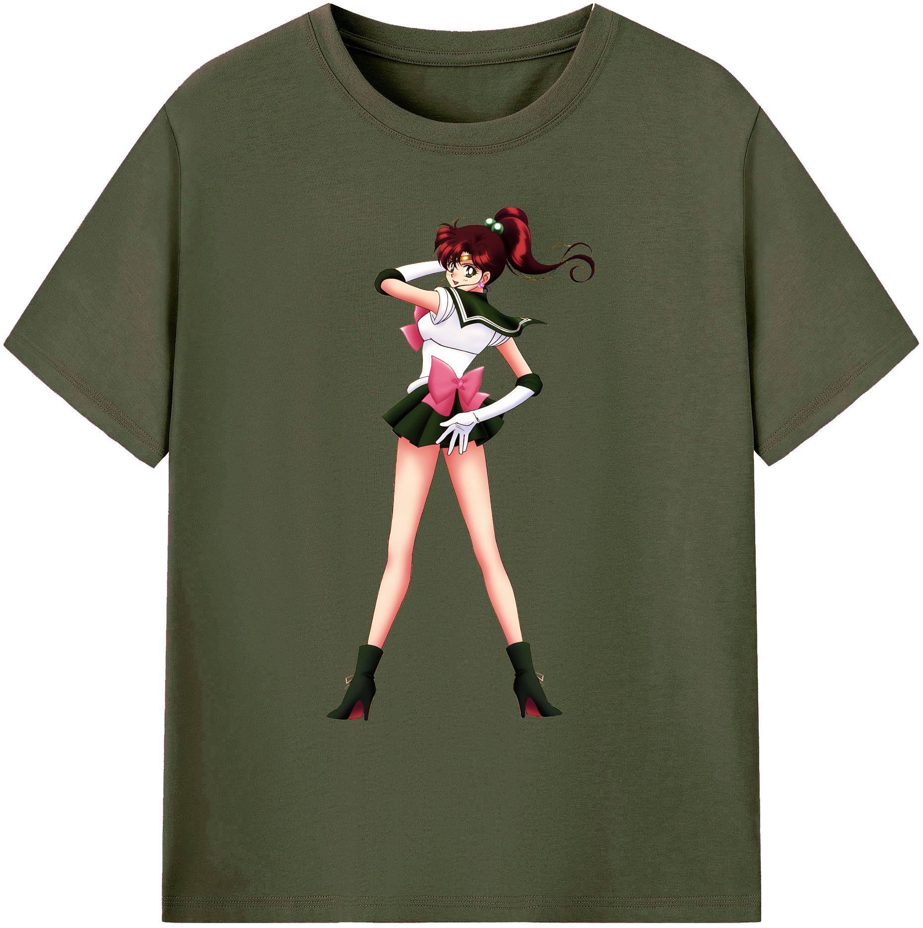 （画像用） 美少女戦士セーラームーン 木野 まこと きの まこと Sailor Moon Kino Makoto （セーラージュピター；Sailor Jupiter） 綿100％ メンズ半袖Tシャツ｜肌触りやわらか＆通気性